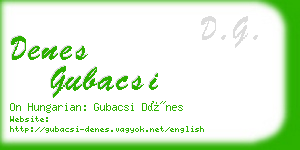 denes gubacsi business card